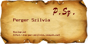 Perger Szilvia névjegykártya
